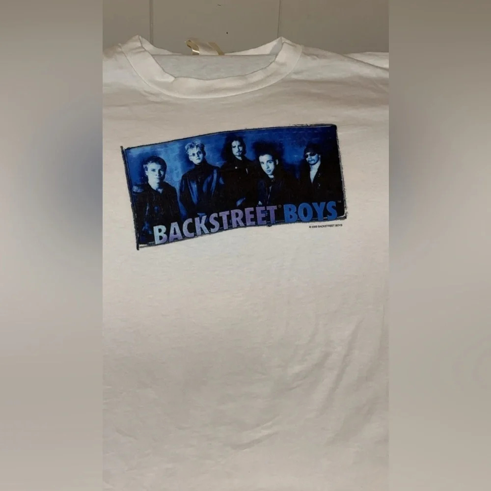 VTG 2000 Winterland Brand Backstreet Boys BSB tour concert S/S white shirt YXL
